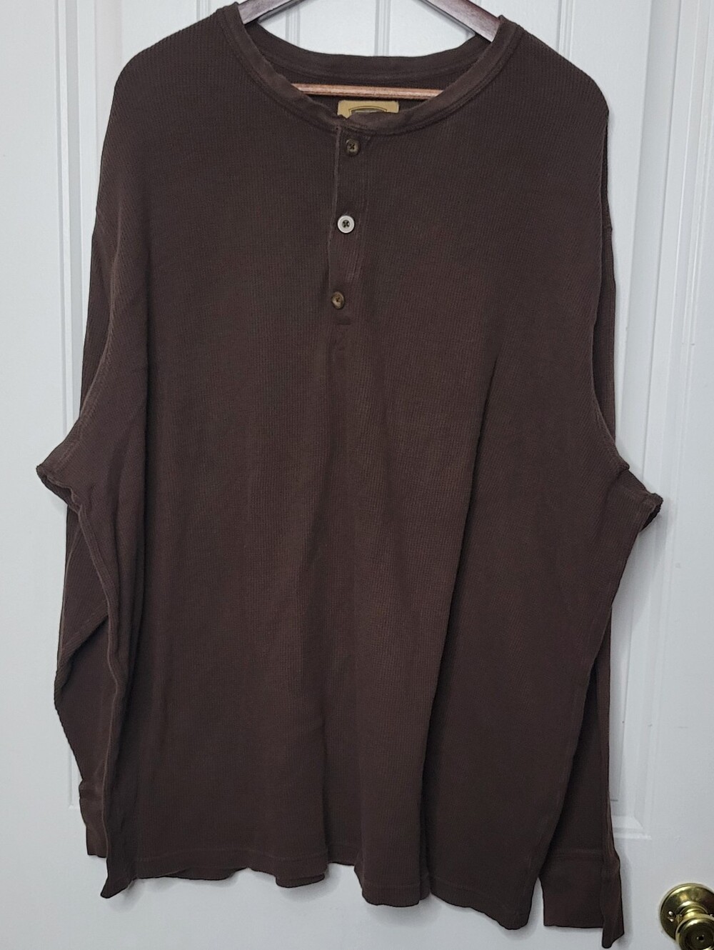 The Foundry Supply Co. Men's Dark Brown Henley Long-Sleeve